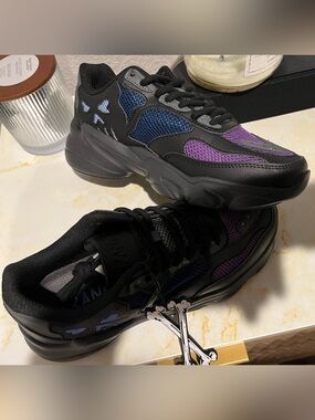 Brand X Chunky Sneakers – Black Purple Blue – Boys Size 6.5Y – New